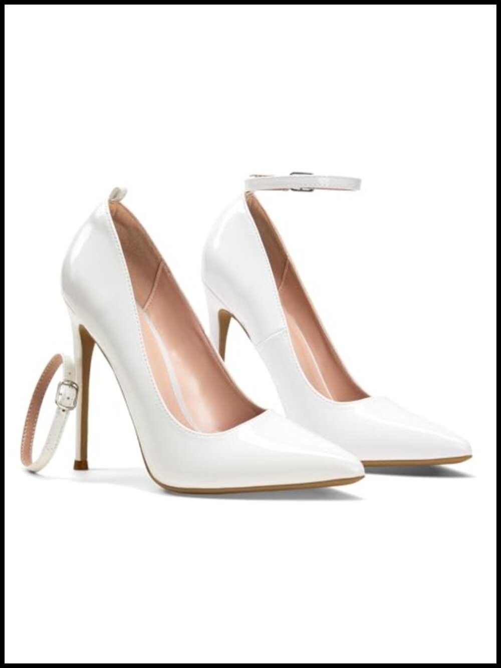 Women's Stiletto Heels Pumps Pointed Toe Adjustable Ankle Strap Cushioned